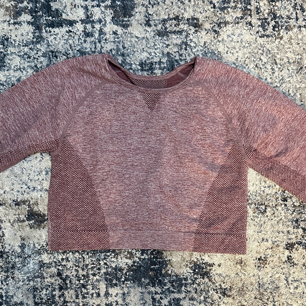 Dusty Rose Seamless Crop Gym Shirt